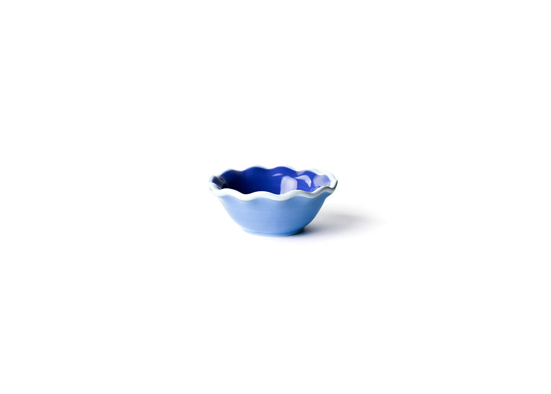 Iris Blue Color Block Ruffle Dipping Bowl Set of 4