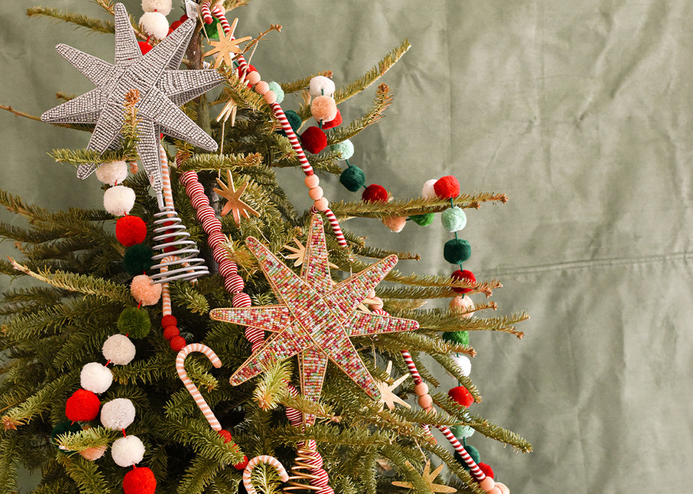 Multi-Color Beaded Star Large Tree Topper | Coton Colors