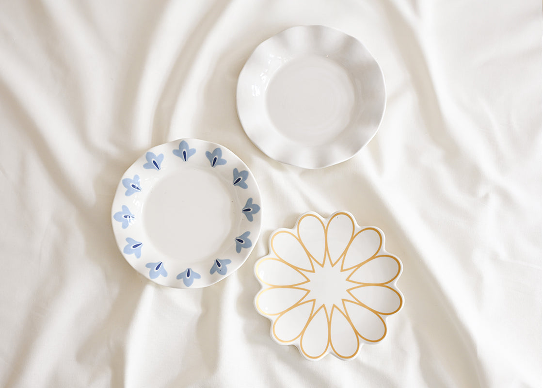 Gold Empire Scallop Dessert Plate