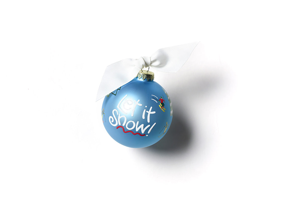 Front View of See You on the Slopes 100mm Glass Ornament