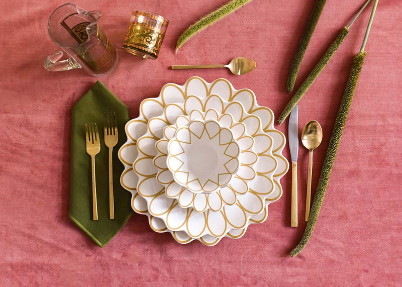 Deco Gold Scallop 4 Piece Place Setting