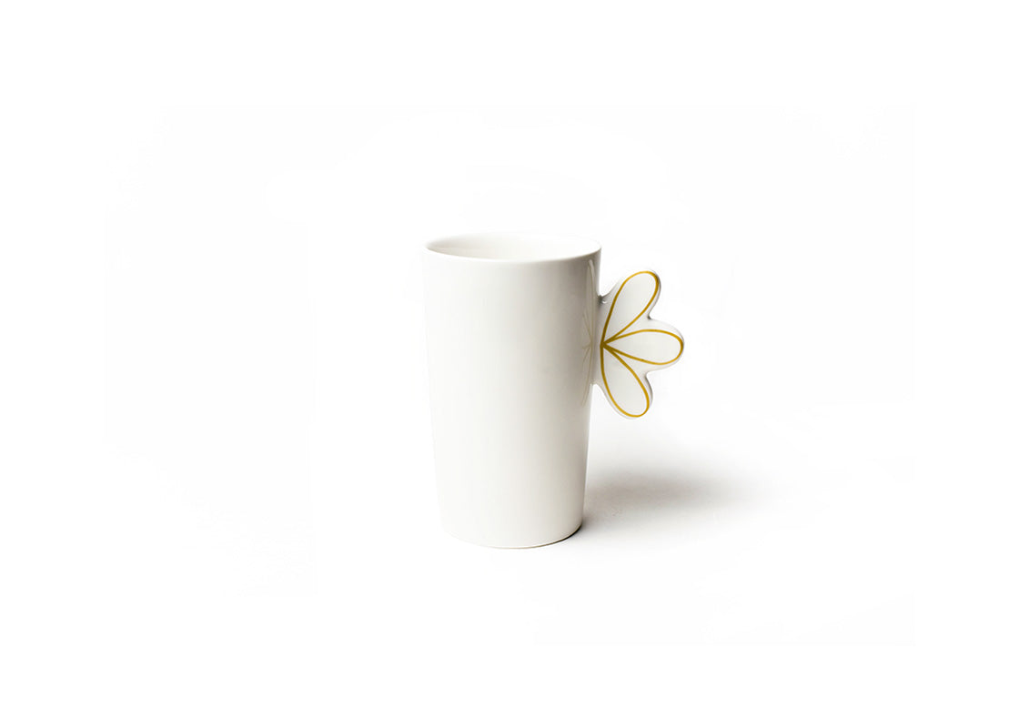 Back View of Deco Gold Scallop Mug with Scalloped Rest on Side