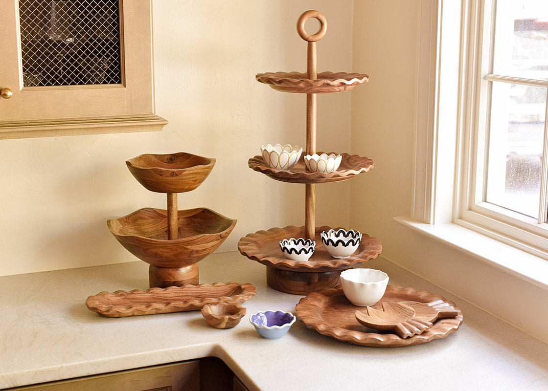 Fundamental Wood 2-Tiered Bowl