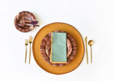 Brass Color Block Round Placemat Set of 4