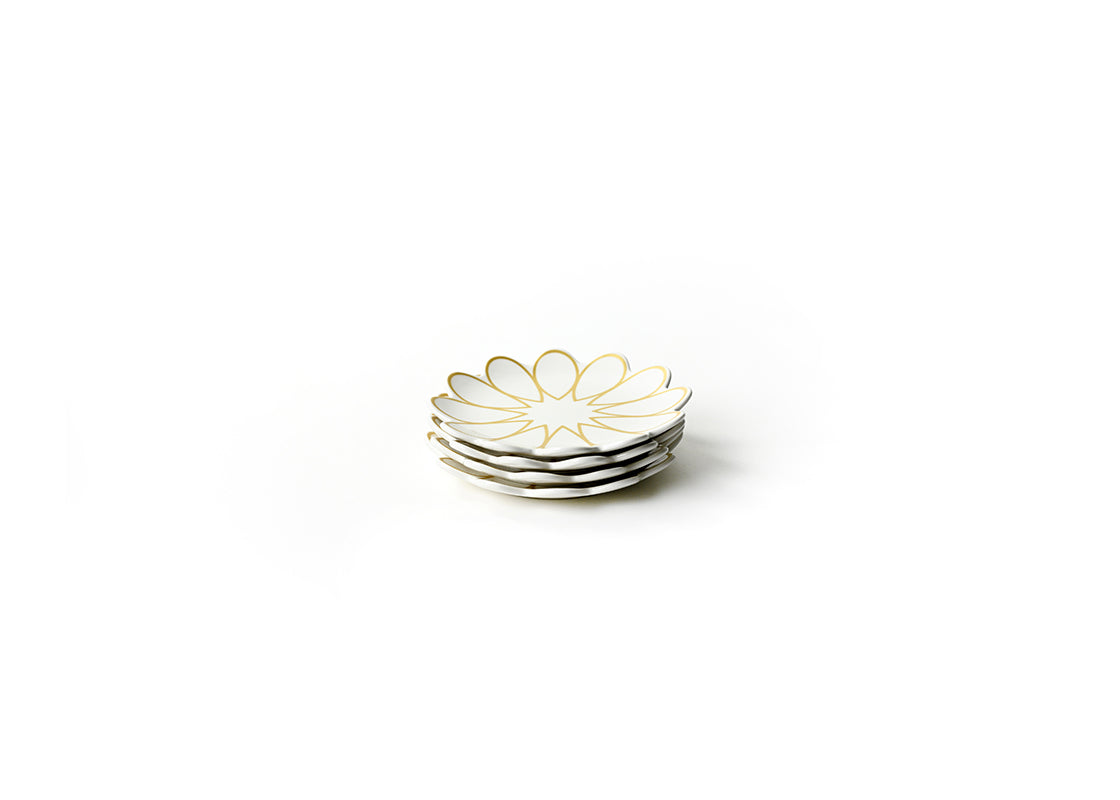 Gold Empire Scallop Dessert Plates Set of 4