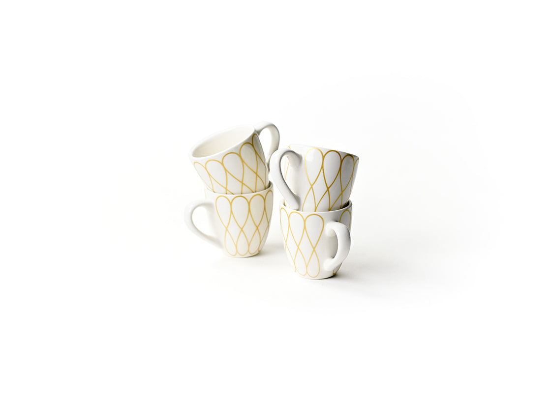 Gold Empire Espresso Mugs Set of 4