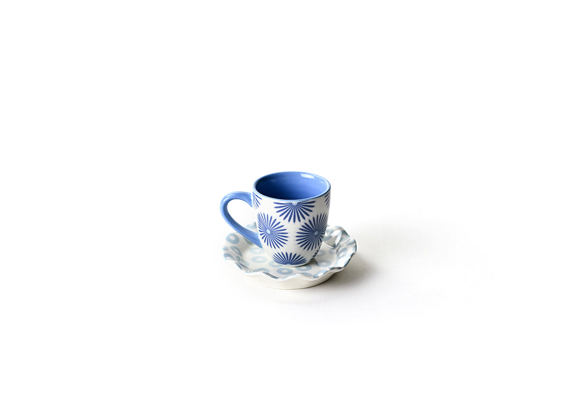 Iris Blue Espresso Cup and Saucer Set