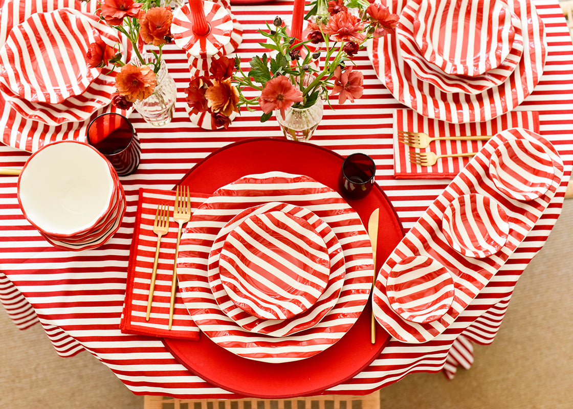 Red Stripe Napkins Set of 4