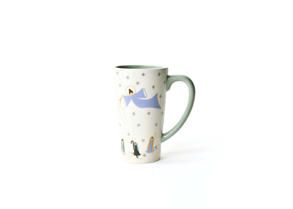 Back View of Angel and Shepherds on O Holy Night in Color Tall Mug