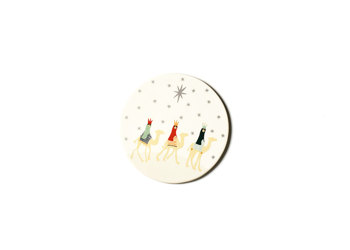 Overhead View of Fair Skin O Holy Night in Color Round Trivet