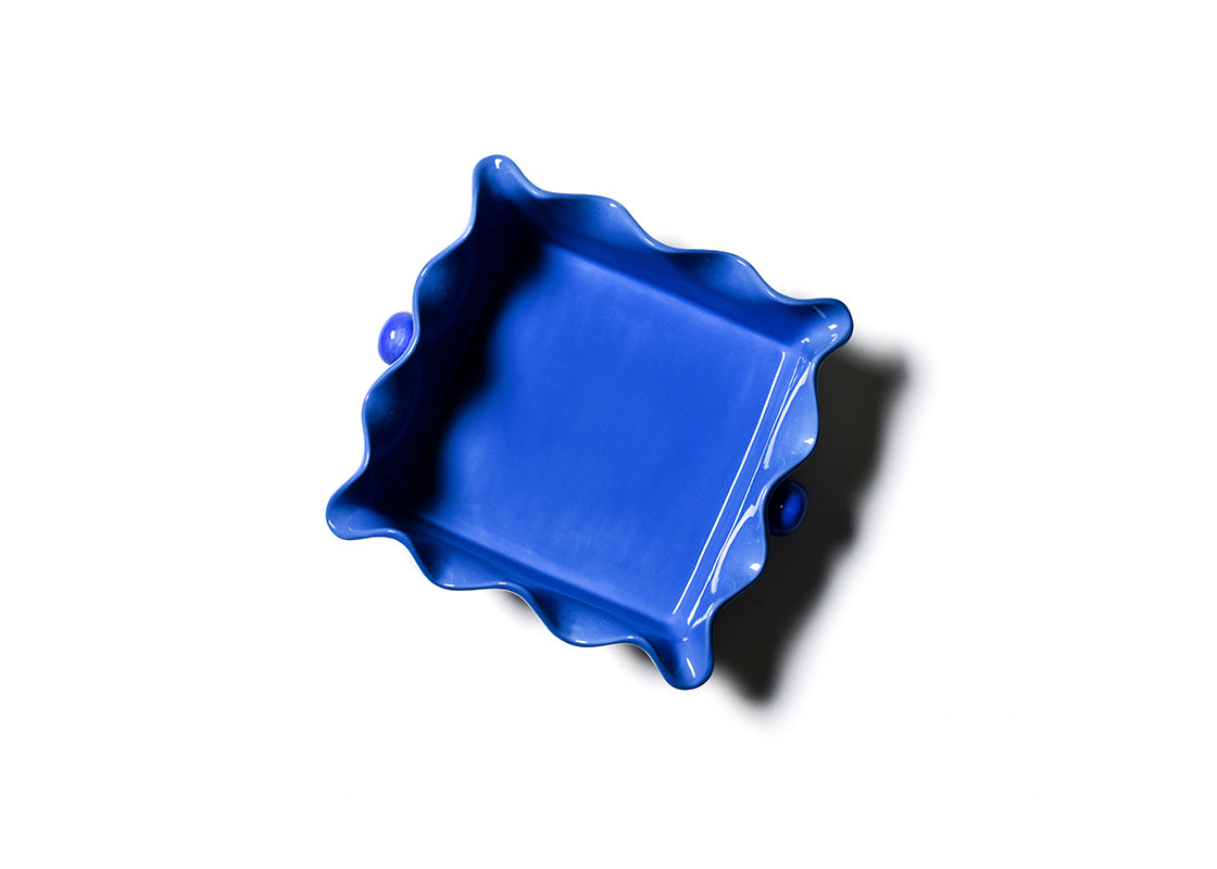 Iris Blue Pip Square Ruffle Casserole