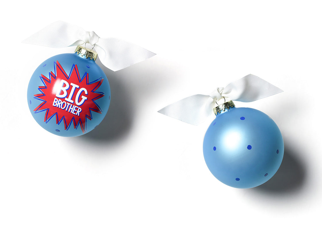 Front and Back View of Bam Big Brother 100mm Glass Ornament