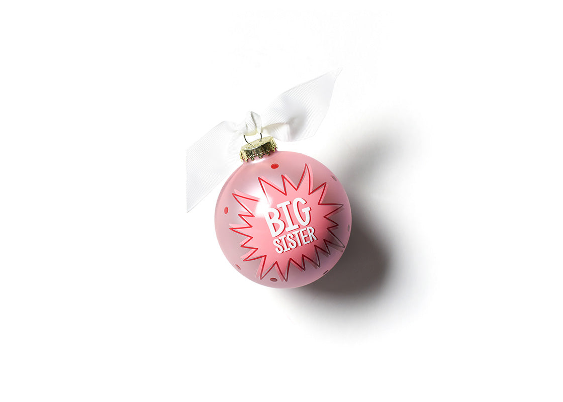 Front View of Bam Big Sister 100mm Glass Ornament