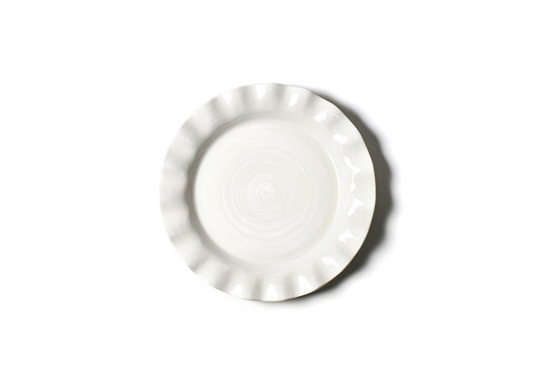 Signature White Ruffle Round Platter, Set of 4