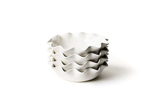 Signature White Ruffle Entree Bowls Set of 4