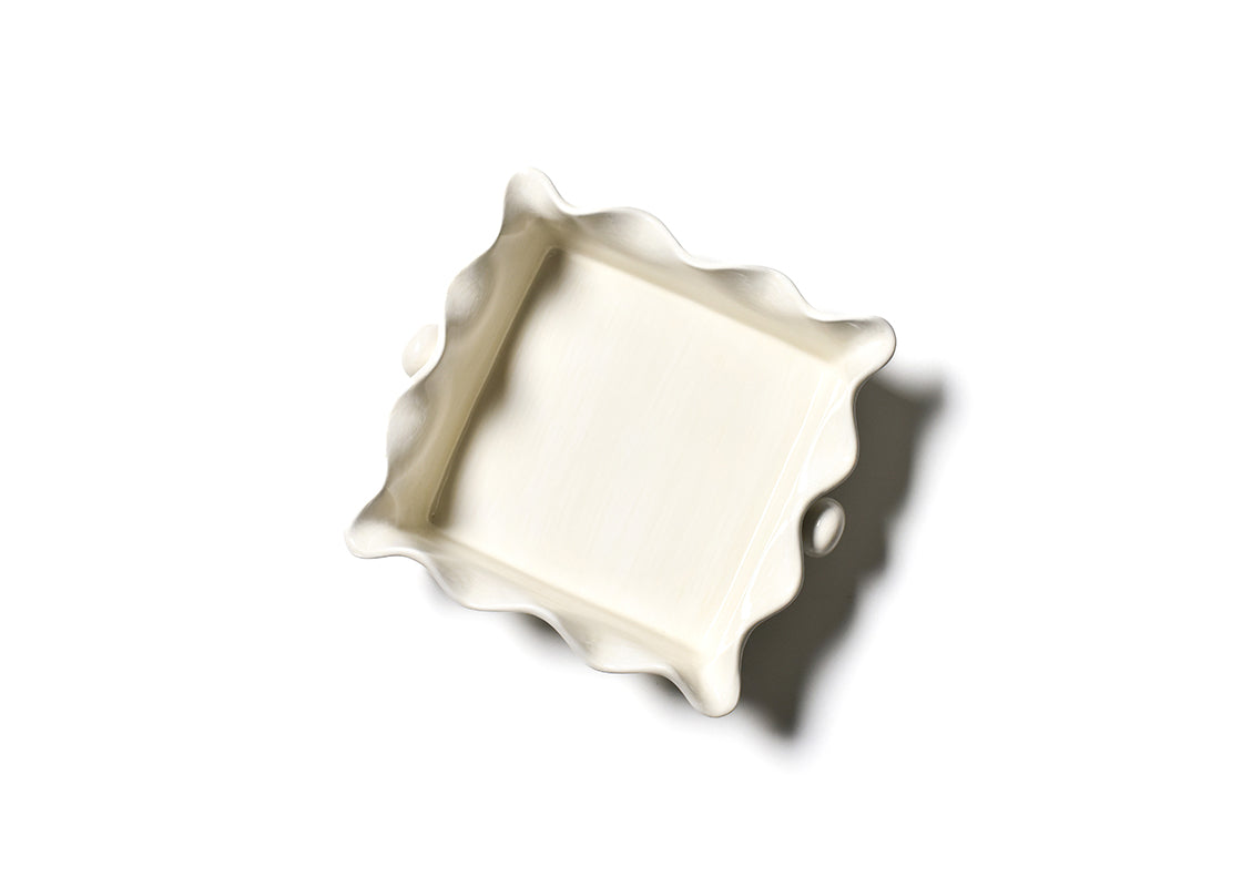 Signature White Square Ruffle Casserole Dish | Coton Colors