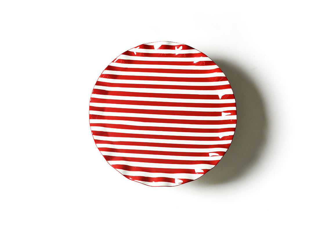 Red Stripe Small Ruffle Cake Stand