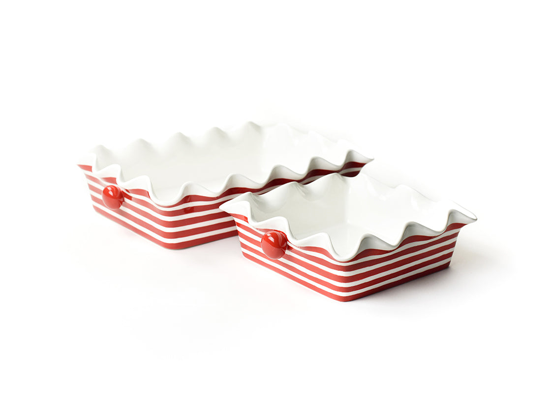 Red Stripe Casserole 2 Piece Set