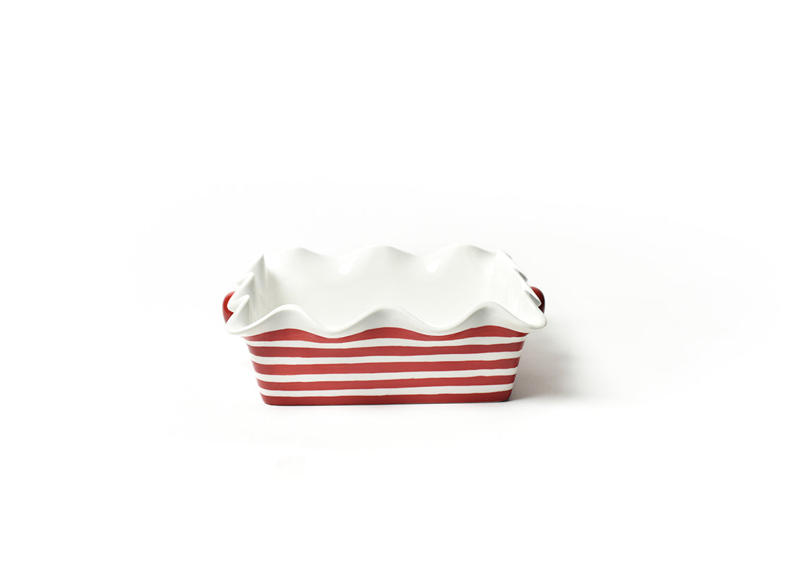 Red Stripe Square Ruffle Casserole