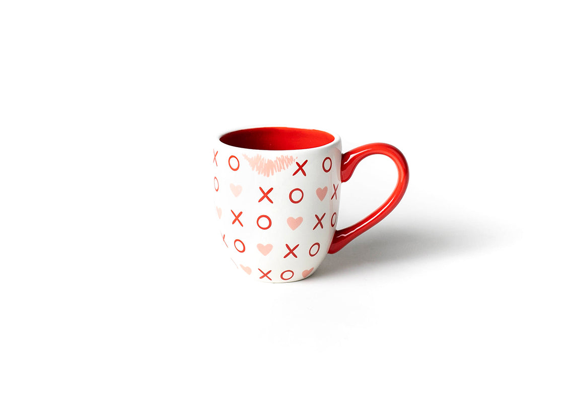 Back View of Hugs and Kisses Mug Showcasing Unique Design Feature of Lipstick Mark on Rim