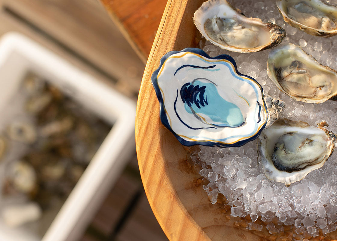 Overhead View of Sophisticated Look of the Oyster Trinket Bowl