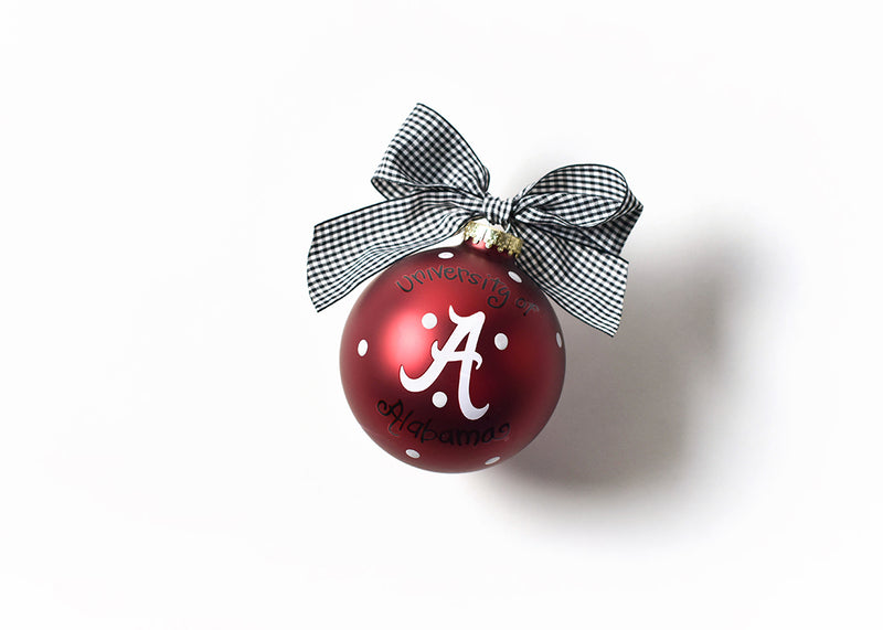 Alabama Logo Glass Ornament