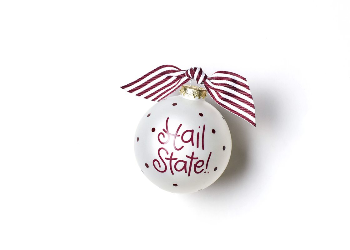 Mississippi State Glass Ornament