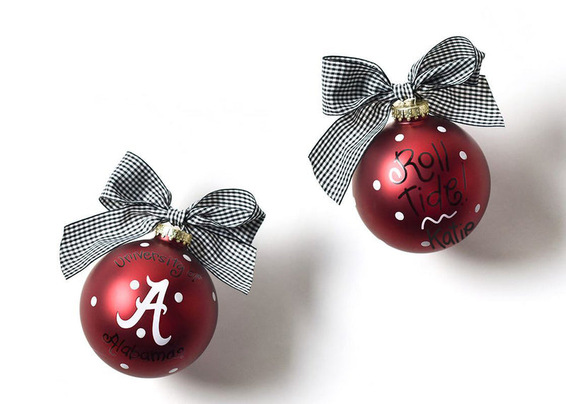 Alabama Logo Glass Ornament