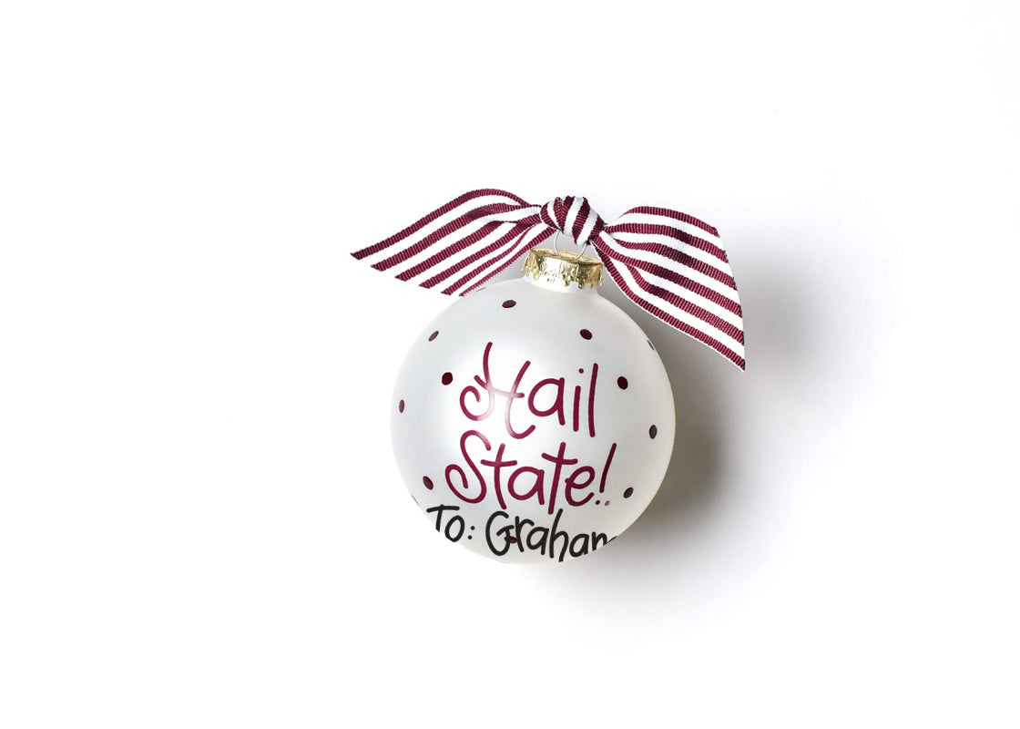 Mississippi State Glass Ornament