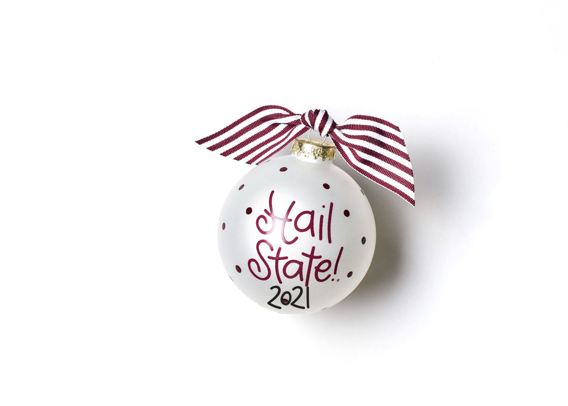 Mississippi State Glass Ornament