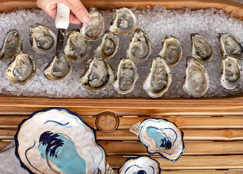 Serving Up Oysters on Oyster Plates from Coton Colors