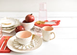 Blush Arabesque Trim Small Bowl with Coordinating Designs