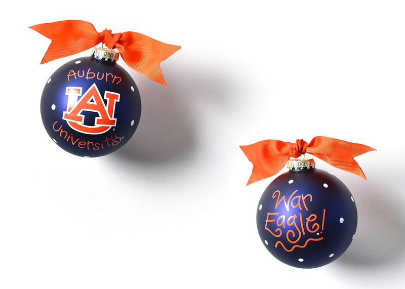 Auburn Logo Glass Ornament