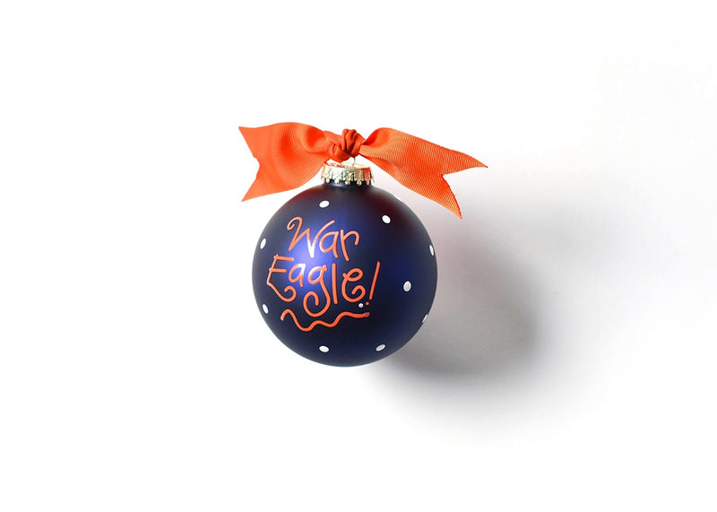 Auburn Logo Glass Ornament