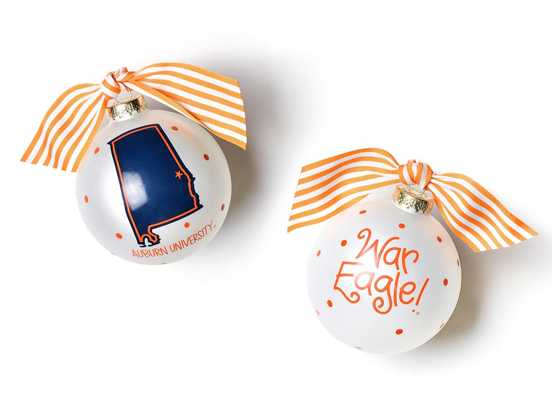 Auburn University State Glass Ornament