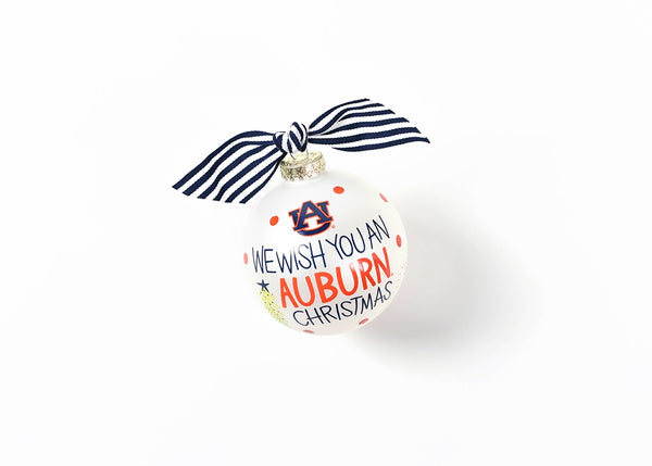 Auburn We Wish You Glass Ornament