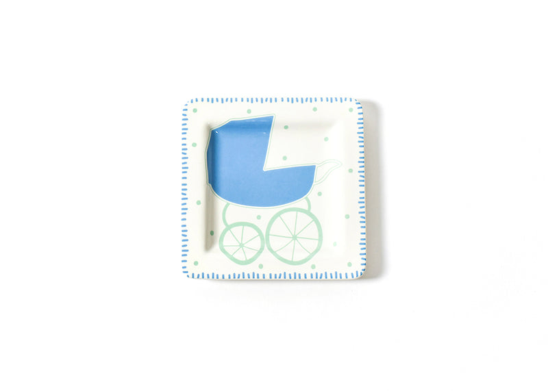 Boy Baby Carriage Square Plate