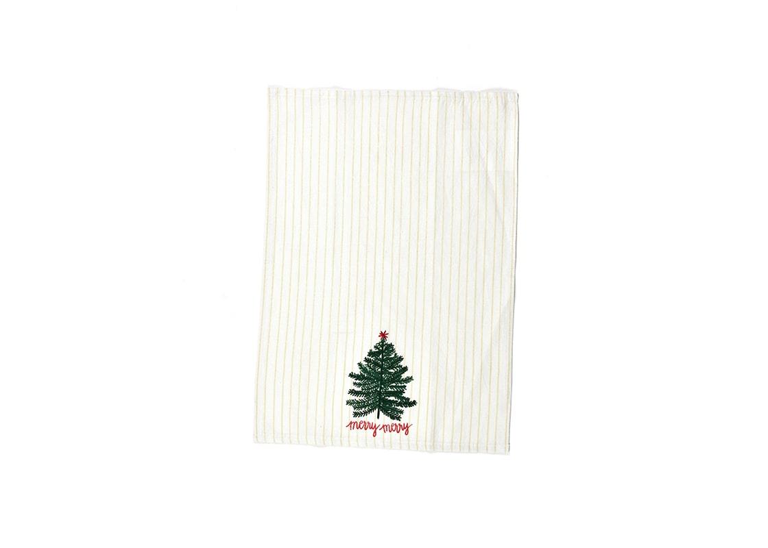 Overhead View of Unfolded Balsam Tree Medium Hand Towel Showing Full Design