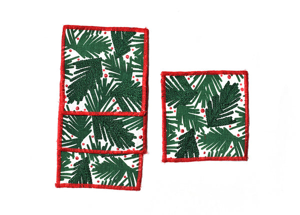 Holiday Cocktail Napkins Balsam and Berry Design, Set of 4