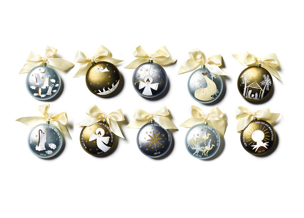Birth of Christ 120mm Glass Ornaments Set of 5