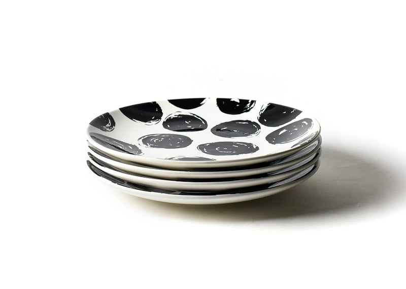 Brushed Dot Scoop Platter, Set of 4