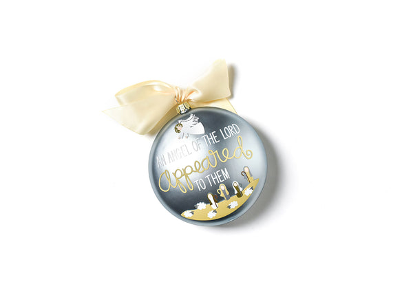 Cream Bow Tops Bible Scripture Christmas Ornament Birth of Christ
