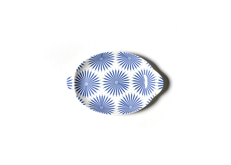 Iris Blue Burst Small Handled Oval Platter