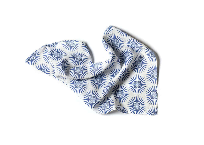 Soft Cotton/Linen Blend Kitchen Towel Iris Blue Burst Design