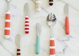 Entertaining Accompaniments Including Red Bengal Stripe Appetizer Spreader