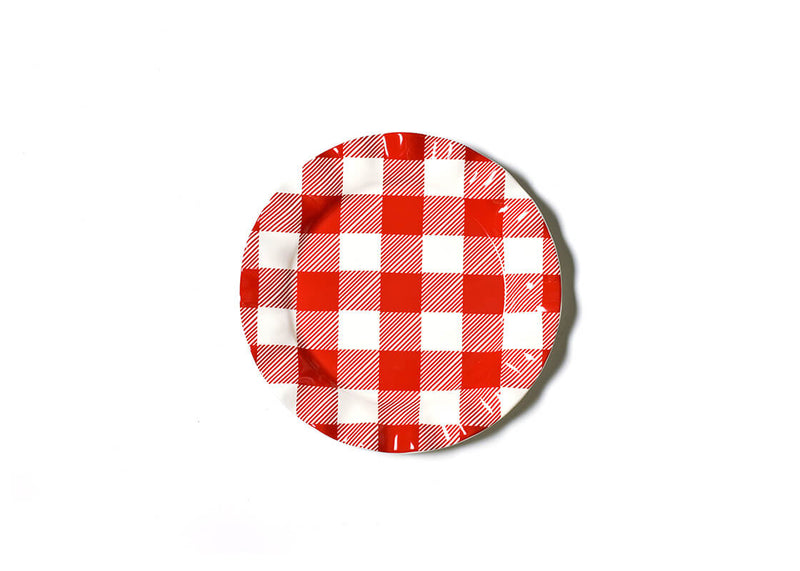 Buffalo Ruffle Dinner Plate with Red Check Pattern