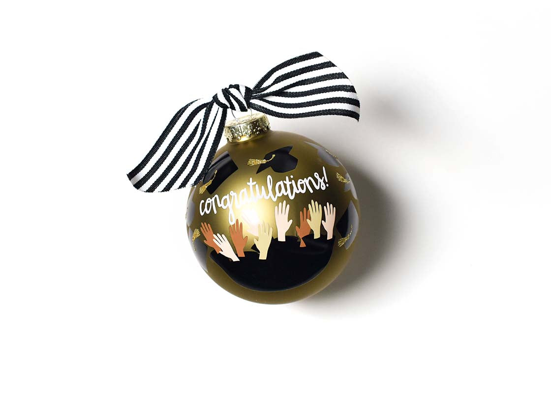 Front View of Graduation Glass Ornament