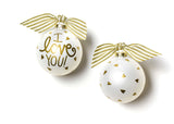 Gold Writing I Love You Ornament