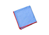 Super Soft French Blue Linen Napkin with Red Rolled Hem