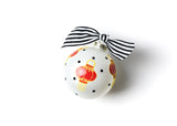 White with Black Dots Chinese Lanterns Glass Ornament